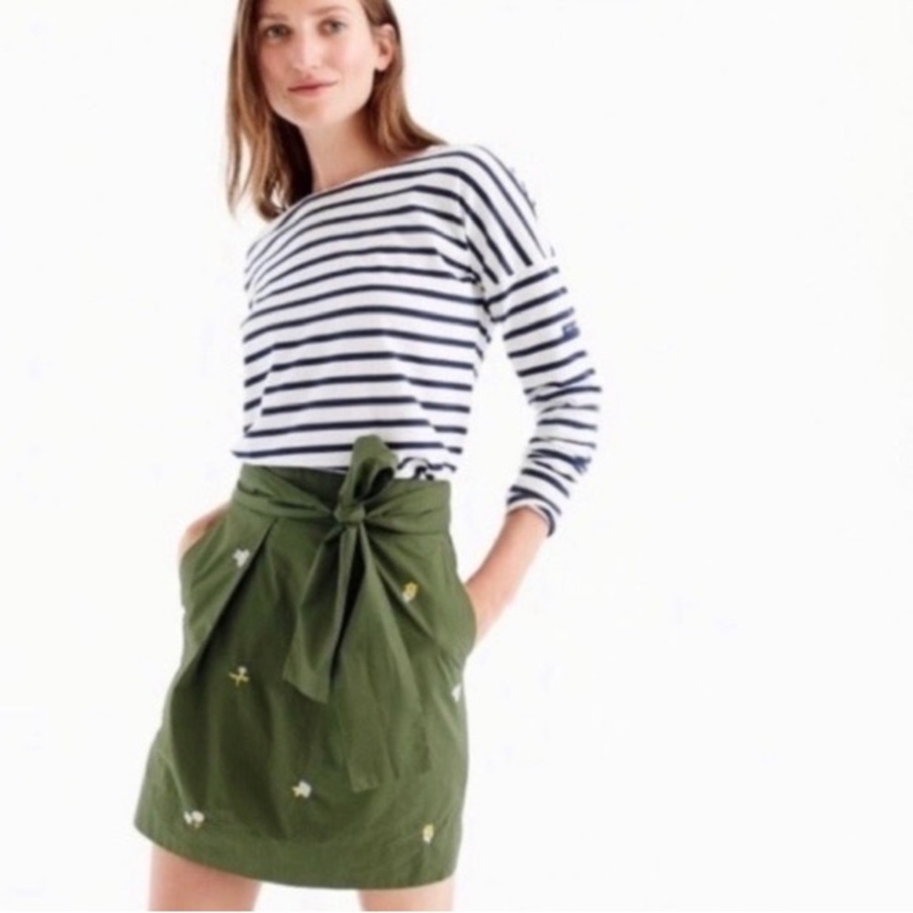 NWOT J.Crew Floral Embroidered Skirt